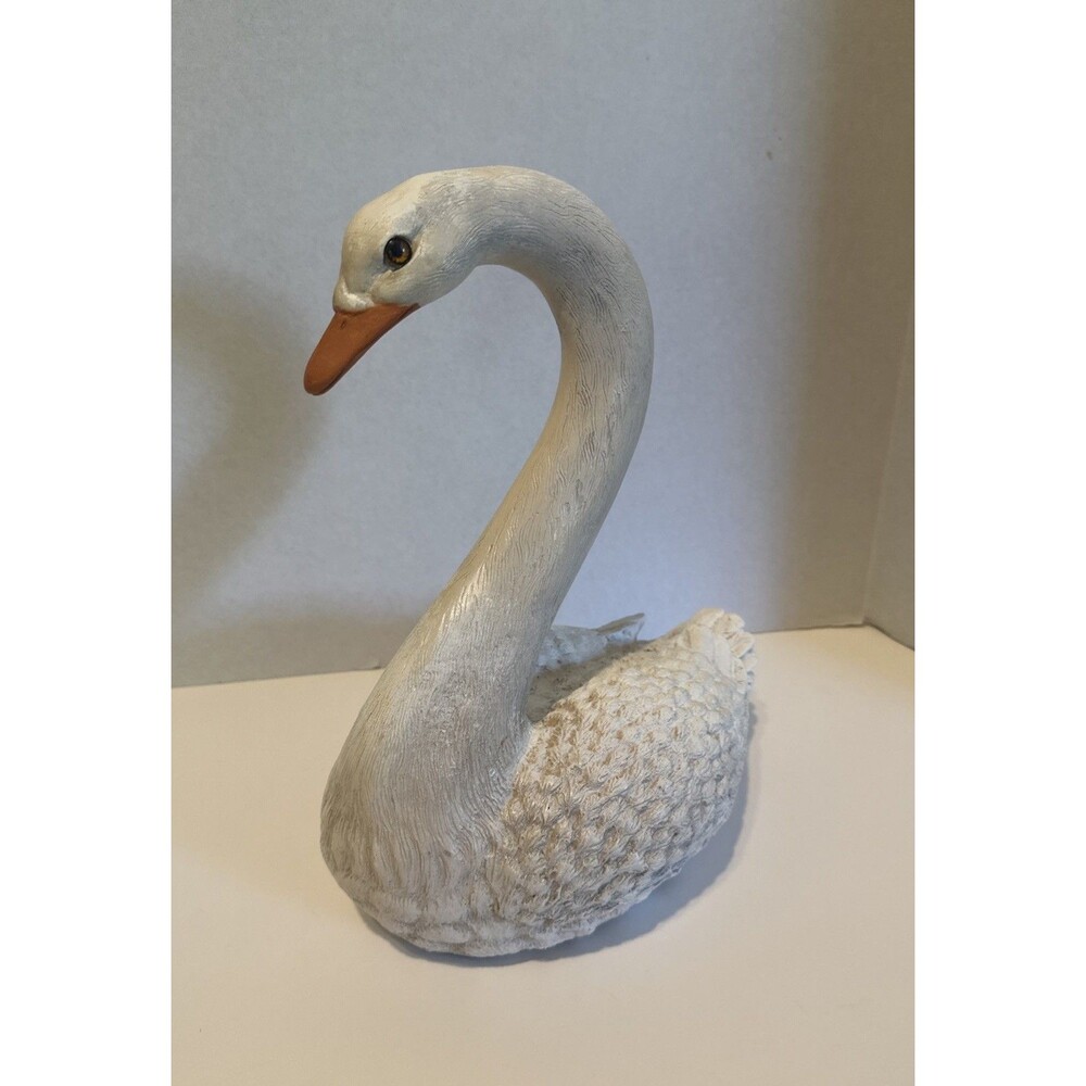 Homco Vintage Swan Figurine 1988 Country Decor Grannycore USA Resin #8912